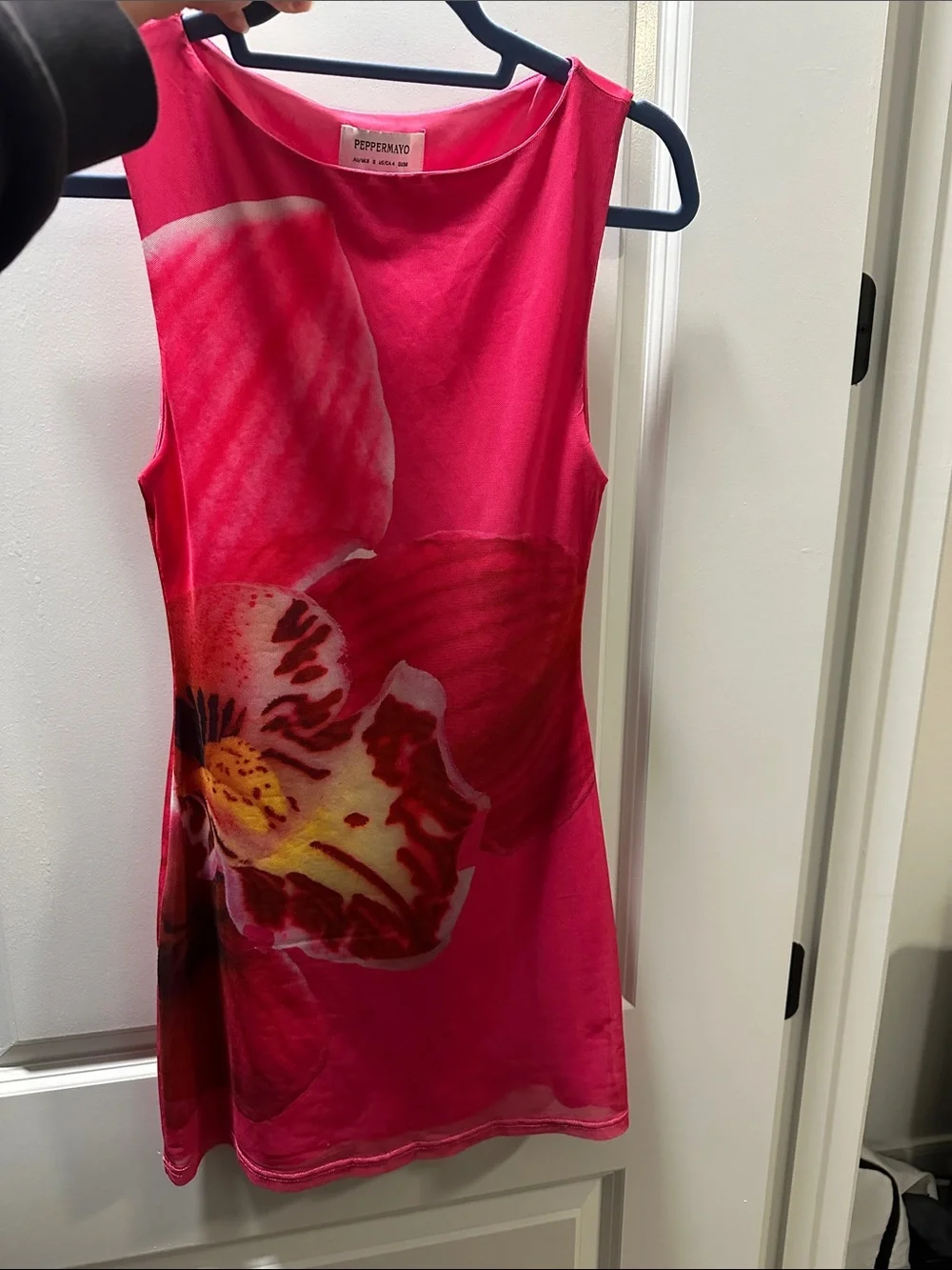 Peppermayo Hot Pink Floral Shift Dress - Picture 2 of 3